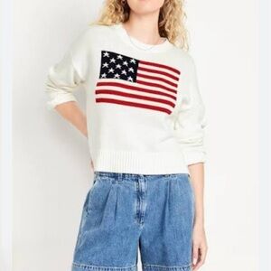 Old Navy Cotton Flag Graphic Sweater